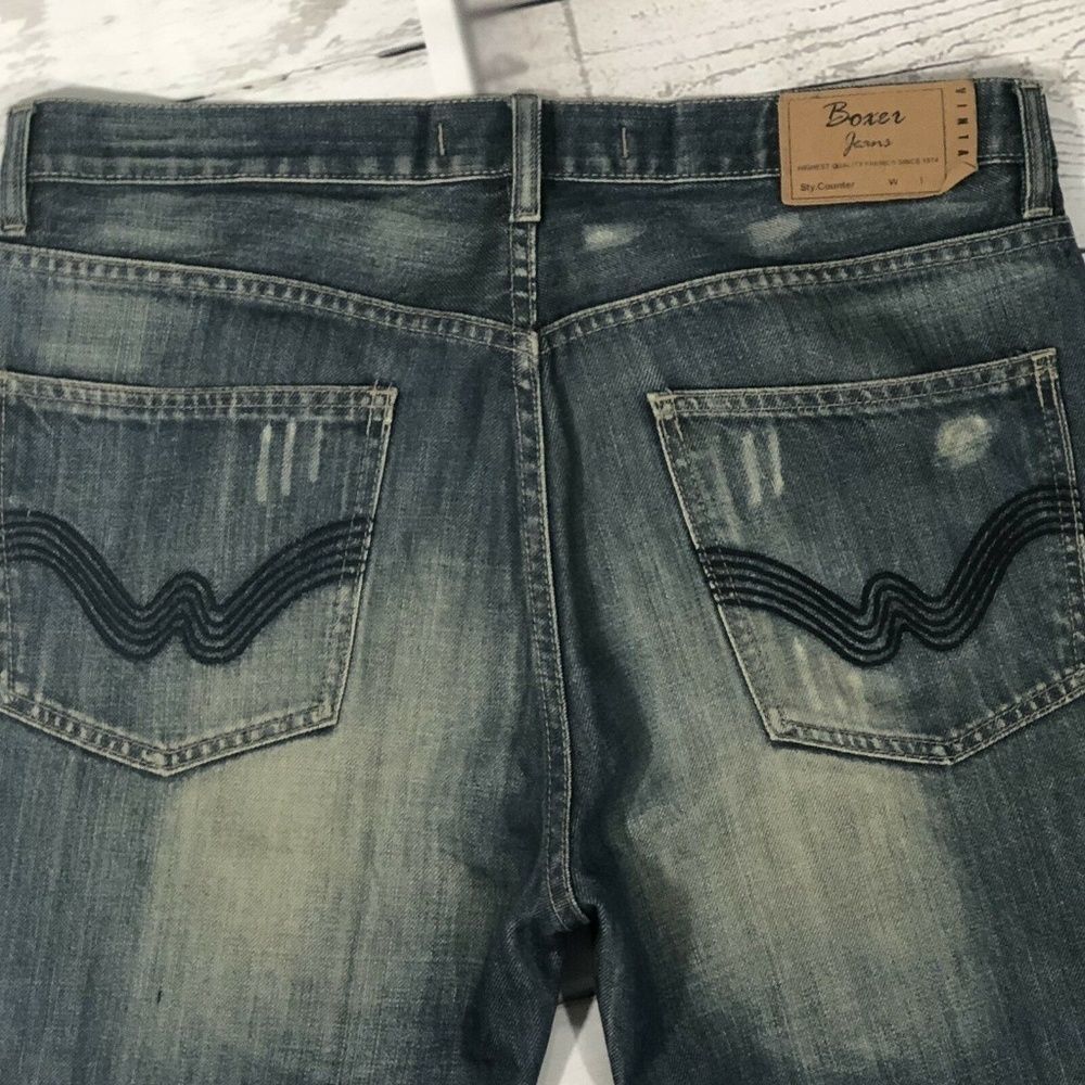 Boxer Denim Jeans Embroidered Pocket Italian Made